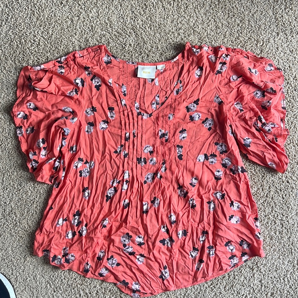 MAEVE ANTHROPOLOGIE FLORAL BLOUSE TOP SIZE 12